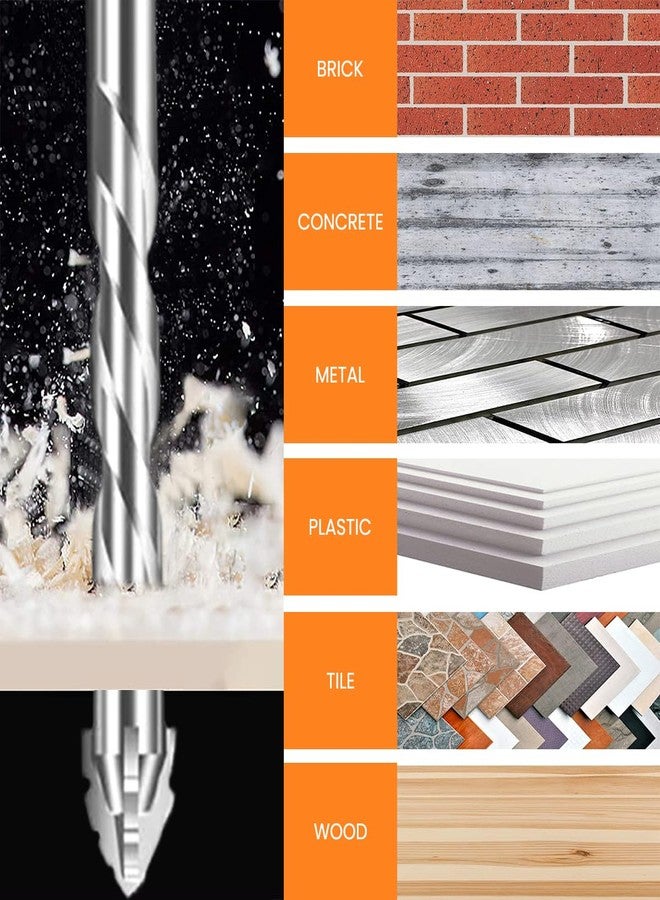 Serplex مجموعة رؤوس حفر البناء من سيربلكس®، 7 قطع (3/4/5/6/8/10/12 مم)، رؤوس حفر للخرسانة مناسبة للزجاج/الطوب/البلاستيك/الخشب/البلاط/إلخ، رؤوس حفر من الكربيد عالية القوة، رأس لولبي عالي المتانة - Image 2